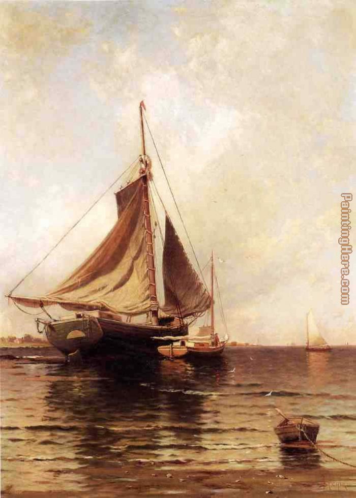Oyster Boats painting - Alfred Thompson Bricher Oyster Boats art painting